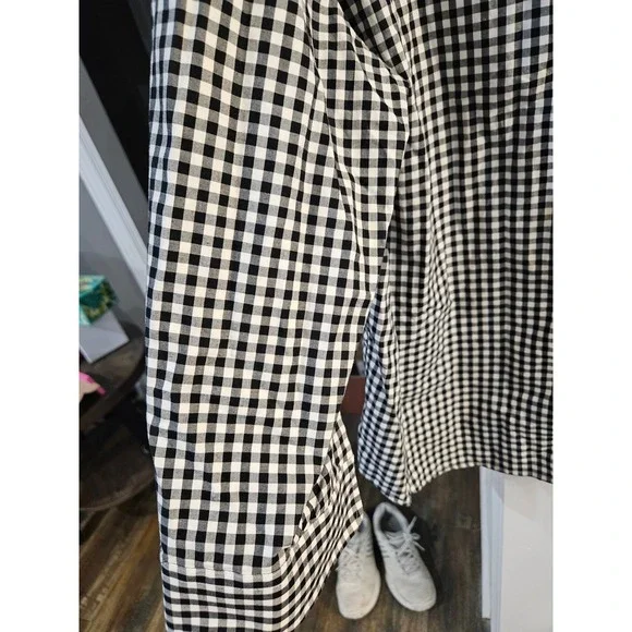 Lauren Ralph Lauren Womens 2X Gingham Button Down Shirt Black White Pink Trim - Picture 5 of 6